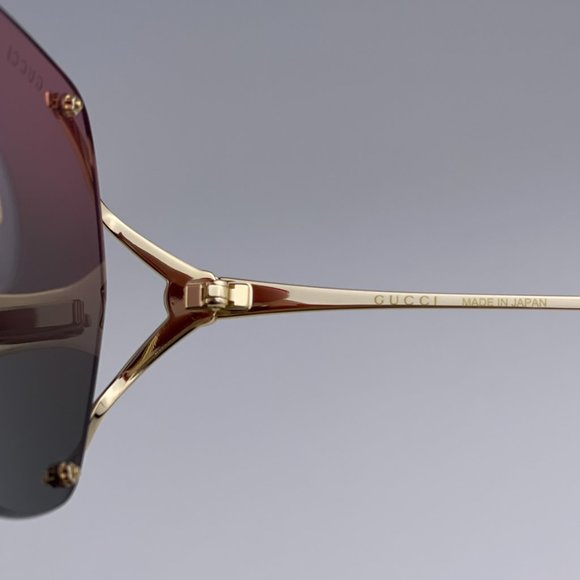 NEW GUCCI GG0651S 001 Gold Purple Green Gradient Square Oversized Rimless Women - Picture 7 of 12